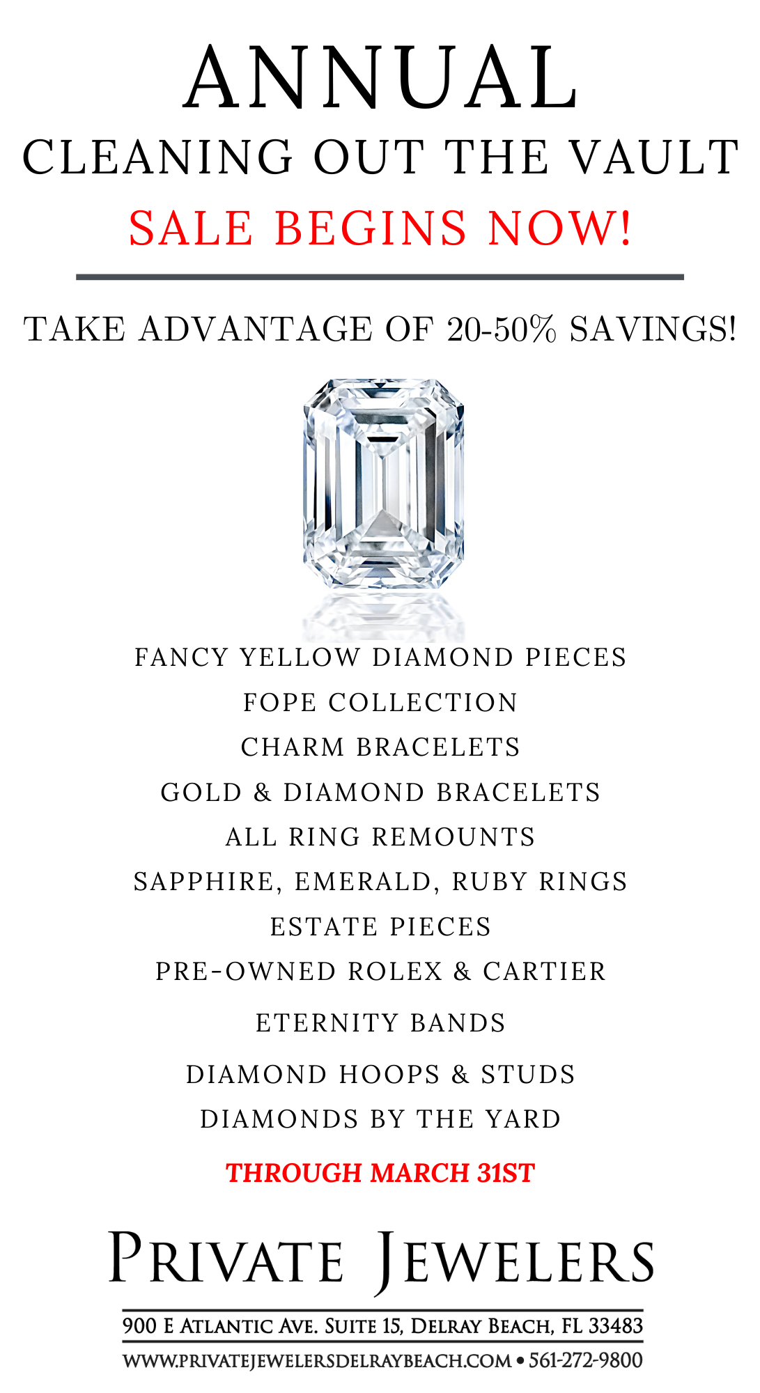 Annual Cleaning Out The Vault Jewelry Sale